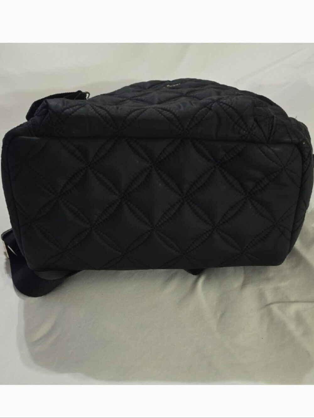 Kate Spade New York Black Quilted Nylon Backpack Gold Zip Travel Laptop Bag - Picture 7 of 10